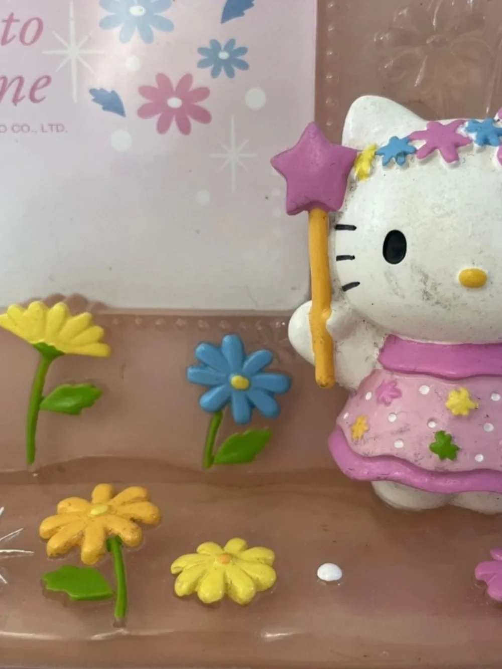 HTF Sanrio Hello Kitty Fairy Pink Figure Picture Frame Photo Stand 2000